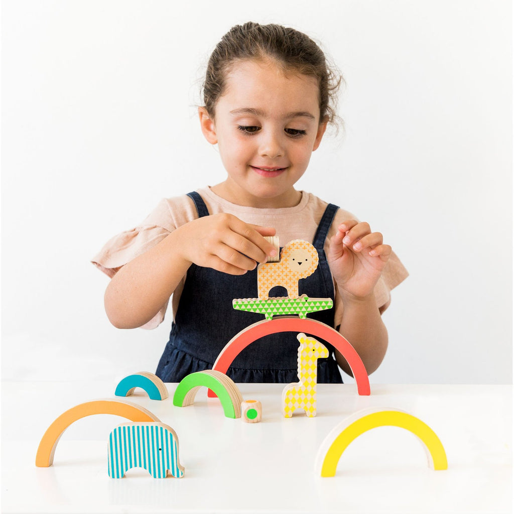 Petit Collage | Wild Rainbow Wooden Balancing Game